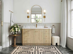 Houston White Oak 60 in. W x 22 in. D Free Standing Curved Edge Single Sink Bathroom Vanity - photo 4
