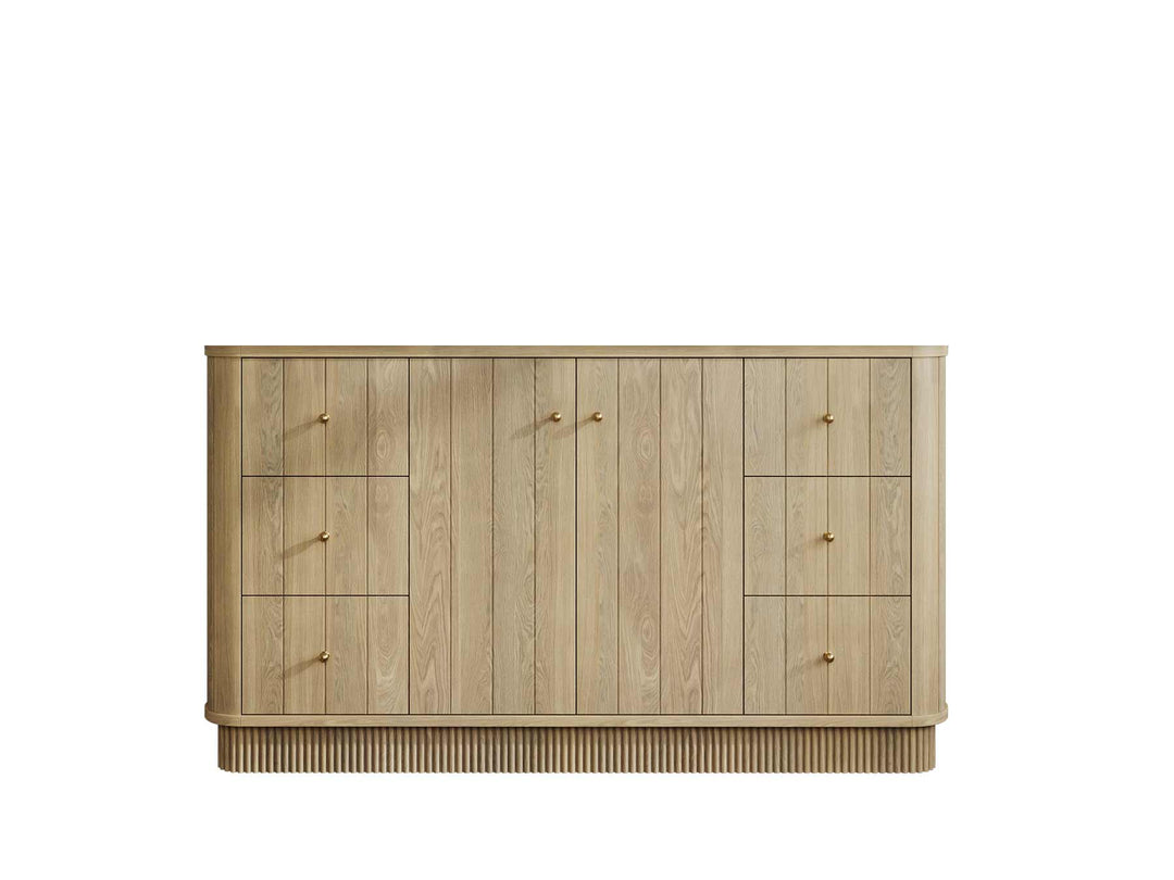 Houston White Oak 60 in. W x 22 in. D Free Standing Curved Edge Single Sink Bathroom Vanity - Willow Bath and Vanity