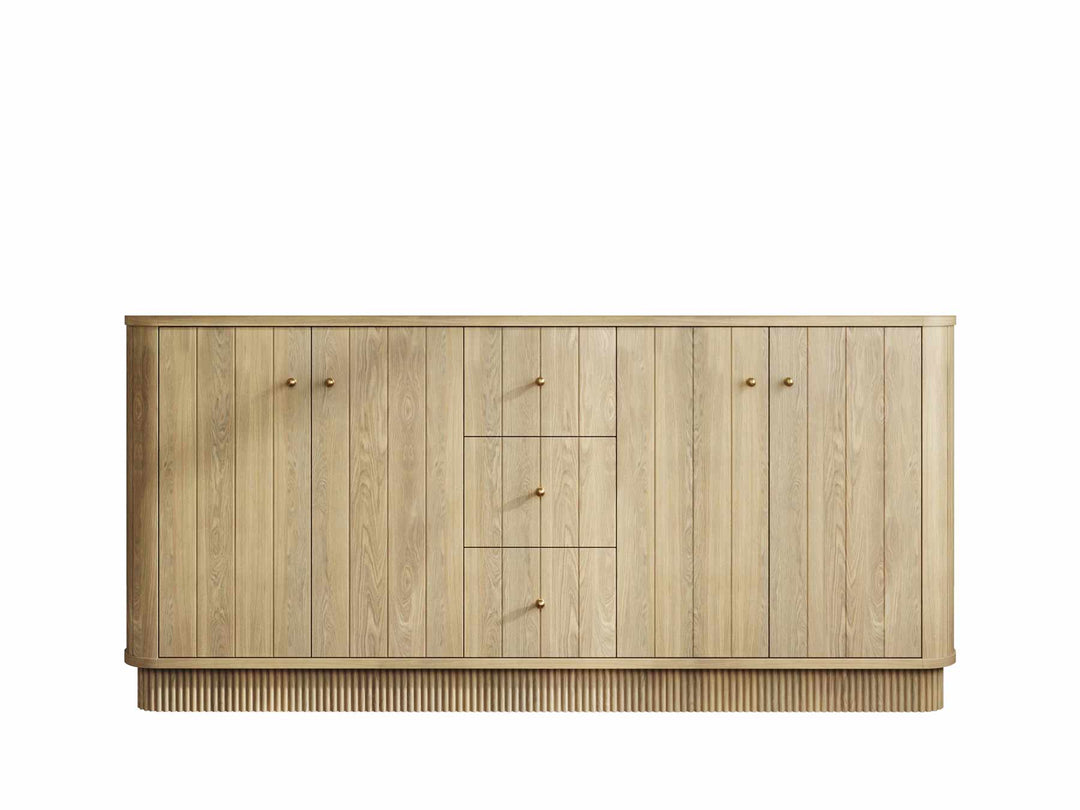 Houston White Oak 72 in. W x 22 in. D Free Standing Curved Edge Double Sink Bathroom Vanity - Willow Bath and Vanity