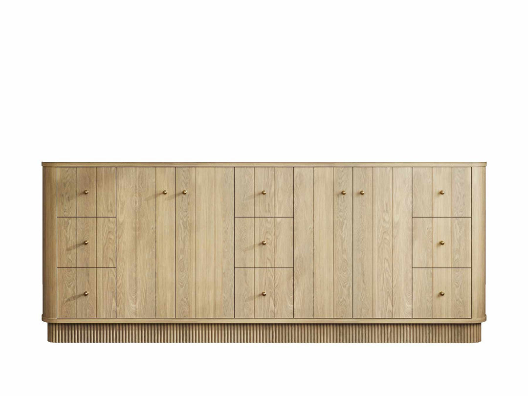 Houston White Oak 84 in. W x 22 in. D Free Standing Curved Edge Double Sink Bathroom Vanity - Willow Bath and Vanity