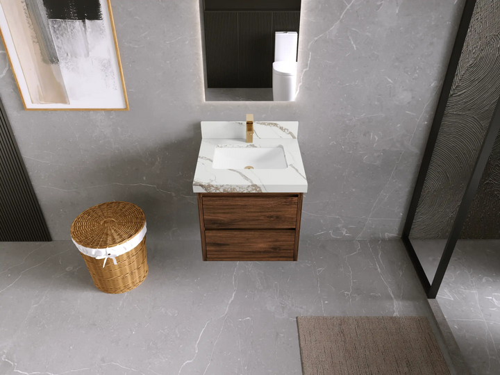 Madison Floating Teak 24 in. W x 22 in. D Single Sink Bathroom Vanity - photo 19