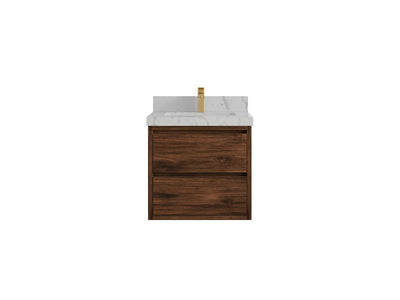 Madison Floating Teak 24 in. W x 22 in. D Single Sink Bathroom Vanity - Willow Bath and Vanity