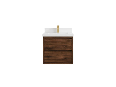 Madison Floating Teak 24 in. W x 22 in. D Single Sink Bathroom Vanity - Willow Bath and Vanity