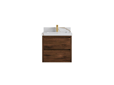 Madison Floating Teak 24 in. W x 22 in. D Single Sink Bathroom Vanity - Willow Bath and Vanity