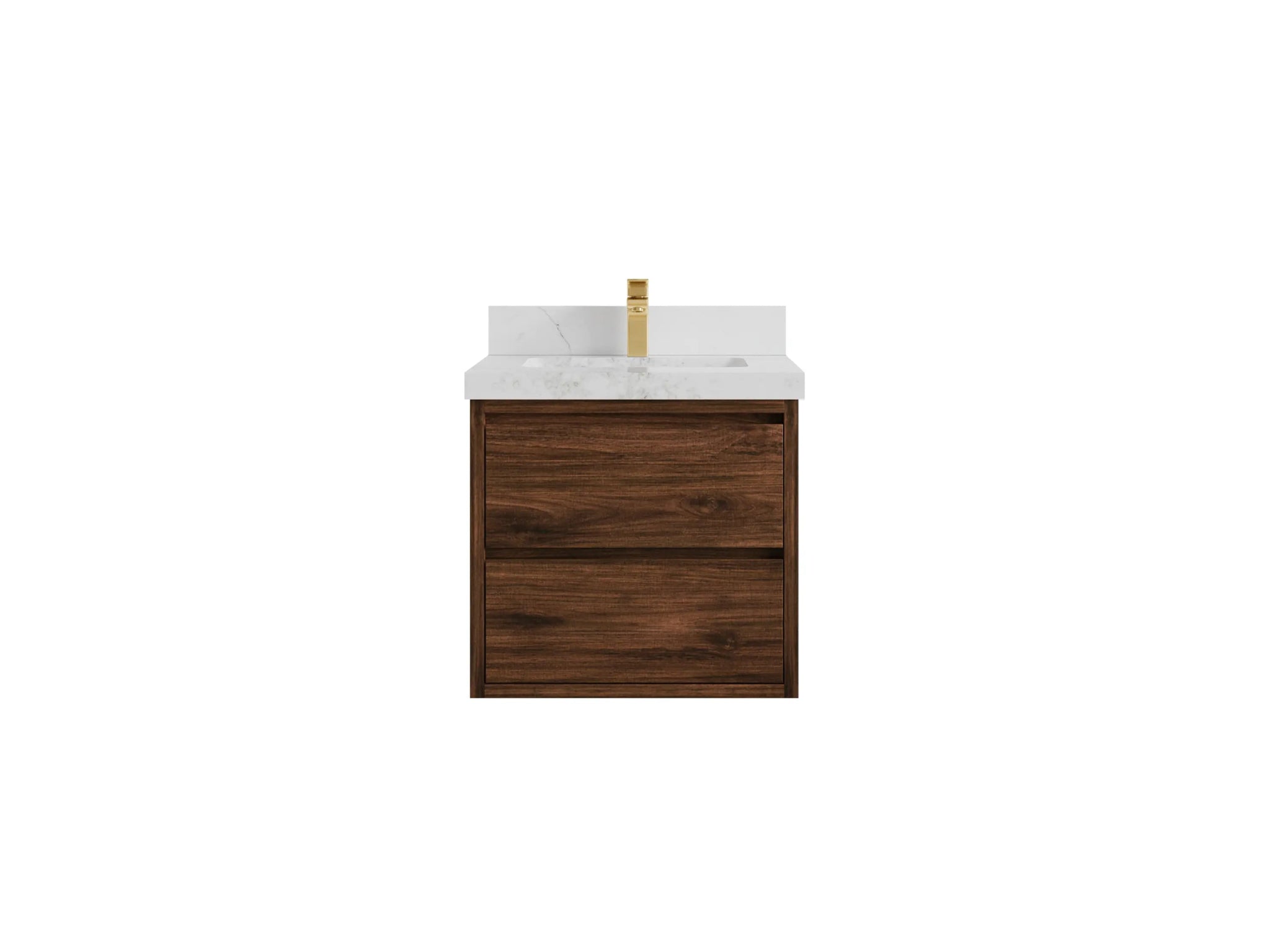 Madison Floating Teak 24 in. W x 22 in. D Single Sink Bathroom Vanity - Willow Bath and Vanity