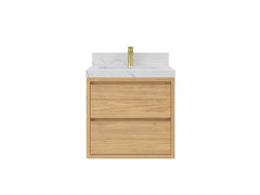 Madison Floating Teak 24 in. W x 22 in. D Single Sink Bathroom Vanity - photo 1