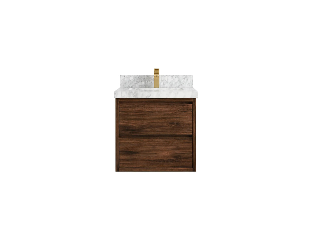 Madison Floating Teak 24 in. W x 22 in. D Single Sink Bathroom Vanity - Willow Bath and Vanity