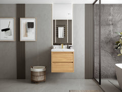 Madison Floating Teak 24 in. W x 22 in. D Single Sink Bathroom Vanity - photo 3