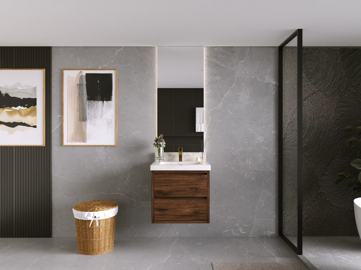 Madison Floating Teak 24 in. W x 22 in. D Single Sink Bathroom Vanity - photo 4