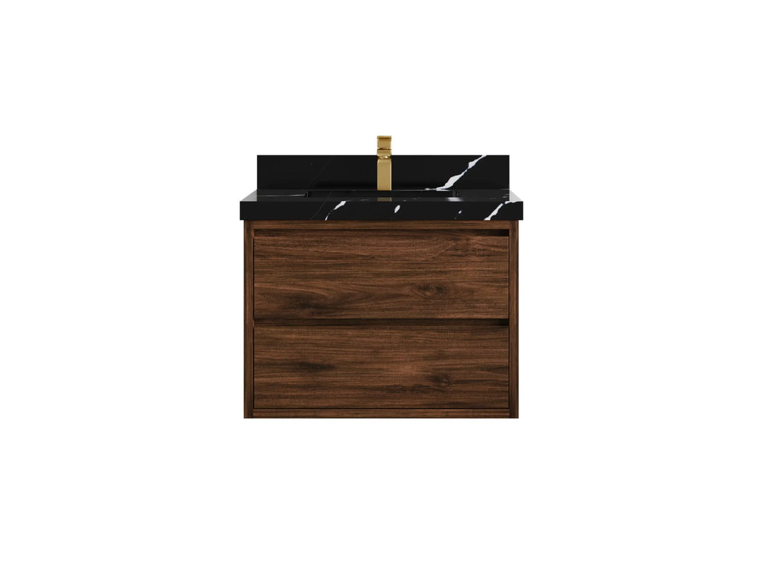 Madison Floating Teak 30 in. W x 22 in. D Single Sink Bathroom Vanity - Willow Bath and Vanity