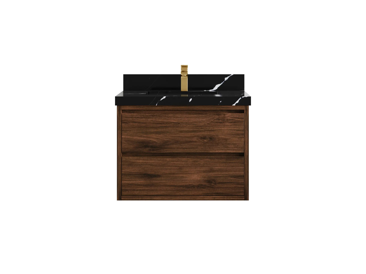 Madison Floating Teak 30 in. W x 22 in. D Single Sink Bathroom Vanity - Willow Bath and Vanity
