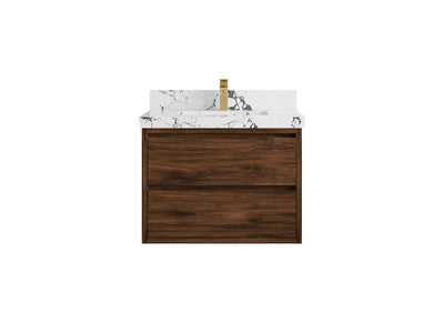 Madison Floating Teak 30 in. W x 22 in. D Single Sink Bathroom Vanity - Willow Bath and Vanity