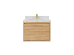 Madison Floating Teak 30 in. W x 22 in. D Single Sink Bathroom Vanity - photo 1