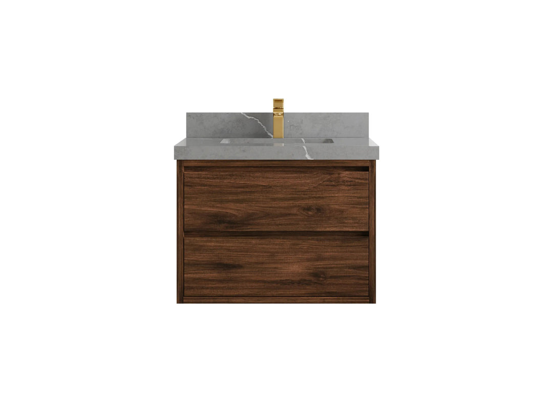 Madison Floating Teak 30 in. W x 22 in. D Single Sink Bathroom Vanity - Willow Bath and Vanity