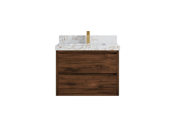 Madison Floating Teak 30 in. W x 22 in. D Single Sink Bathroom Vanity - photo 42