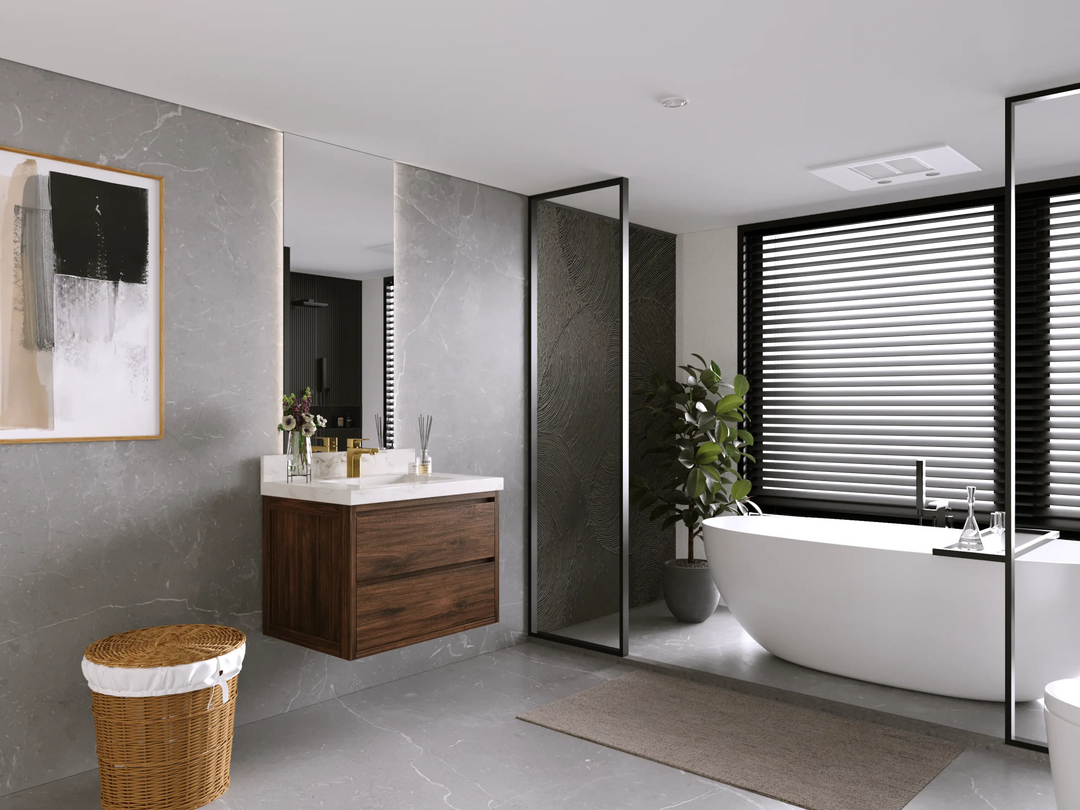 Madison Floating Teak 30 in. W x 22 in. D Single Sink Bathroom Vanity - Willow Bath and Vanity