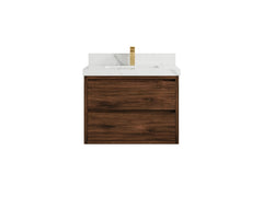 Madison Floating Teak 30 in. W x 22 in. D Single Sink Bathroom Vanity - photo 15