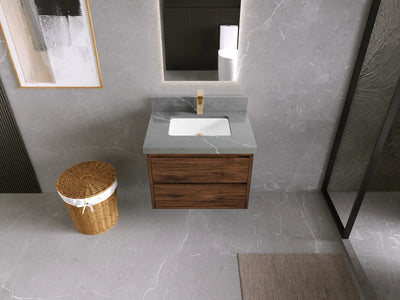 Madison Floating Teak 30 in. W x 22 in. D Single Sink Bathroom Vanity - Willow Bath and Vanity