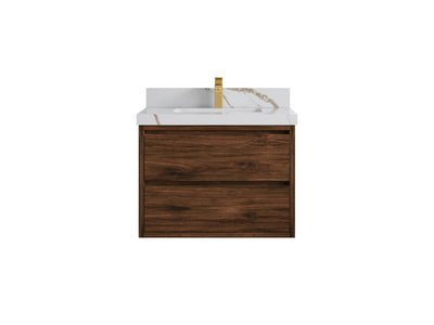 Madison Floating Teak 30 in. W x 22 in. D Single Sink Bathroom Vanity - Willow Bath and Vanity