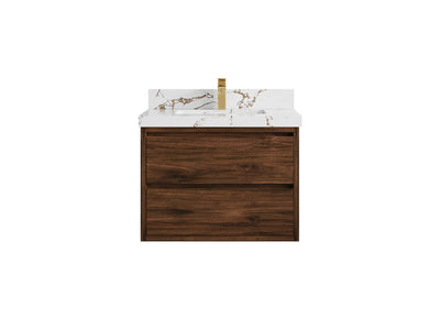 Madison Floating Teak 30 in. W x 22 in. D Single Sink Bathroom Vanity - Willow Bath and Vanity
