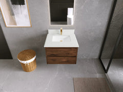 Madison Floating Teak 30 in. W x 22 in. D Single Sink Bathroom Vanity - photo 30