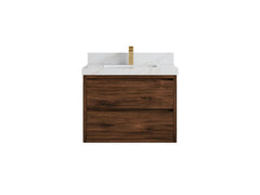Madison Floating Teak 30 in. W x 22 in. D Single Sink Bathroom Vanity - photo 21