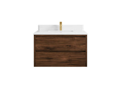 Madison Floating Teak 36 in. W x 22 in. D Center Sink Bathroom Vanity - photo 46
