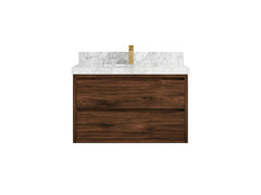 Madison Floating Teak 36 in. W x 22 in. D Center Sink Bathroom Vanity - photo 38