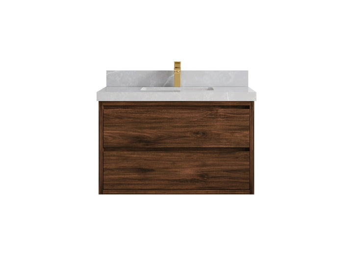 Madison Floating Teak 36 in. W x 22 in. D Center Sink Bathroom Vanity - photo 50