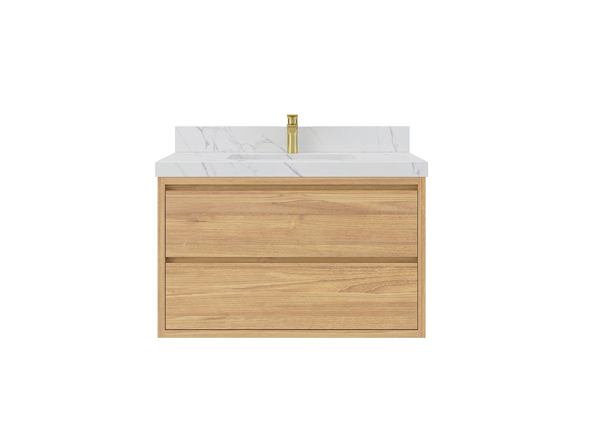 Madison Floating Teak 36 in. W x 22 in. D Center Sink Bathroom Vanity - Willow Bath and Vanity