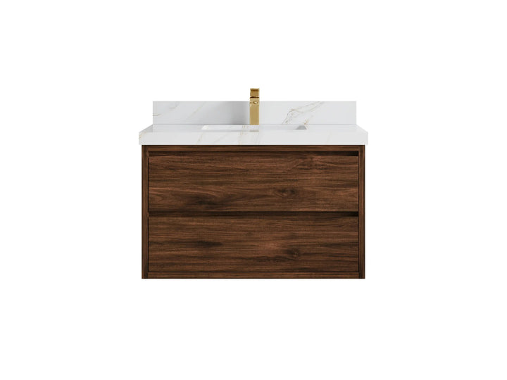 Madison Floating Teak 36 in. W x 22 in. D Center Sink Bathroom Vanity - photo 36