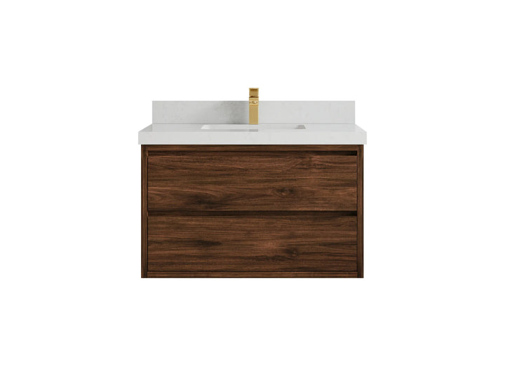Madison Floating Teak 36 in. W x 22 in. D Center Sink Bathroom Vanity - photo 40