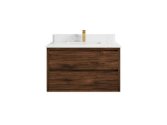Madison Floating Teak 36 in. W x 22 in. D Center Sink Bathroom Vanity - photo 44