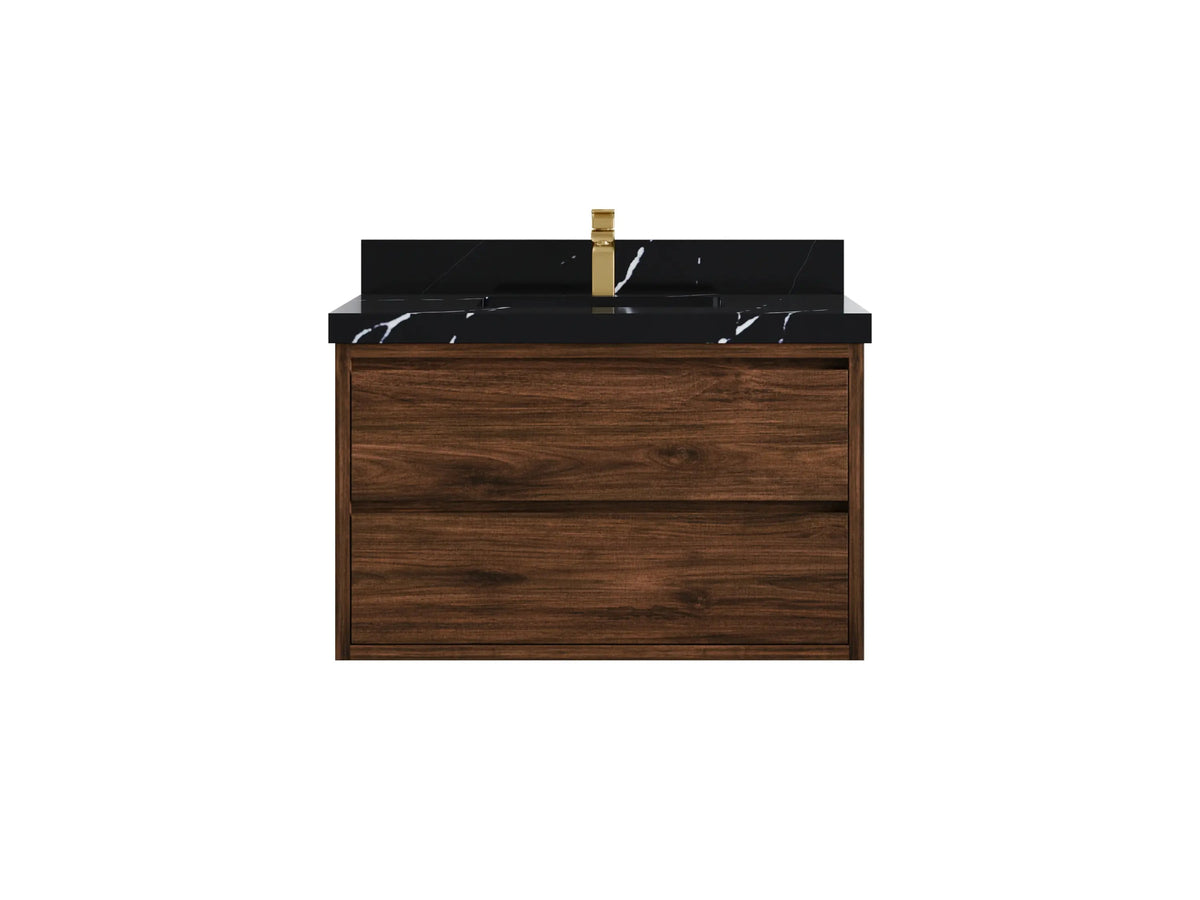 Madison Floating Teak 36 in. W x 22 in. D Center Sink Bathroom Vanity - Willow Bath and Vanity