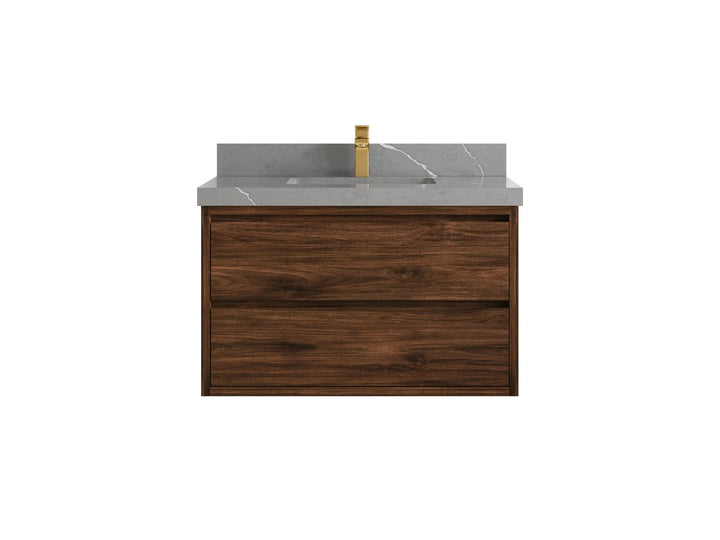 Madison Floating Teak 36 in. W x 22 in. D Center Sink Bathroom Vanity - photo 14