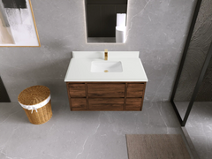 Madison Floating Teak 42 in. W x 22 in. D Single Sink Bathroom Vanity - photo 43