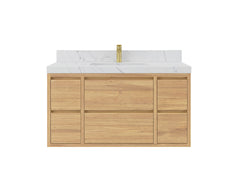 Madison Floating Teak 42 in. W x 22 in. D Single Sink Bathroom Vanity - photo 1