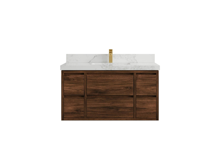 Madison Floating Teak 42 in. W x 22 in. D Single Sink Bathroom Vanity - photo 30
