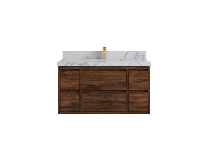 Madison Floating Teak 42 in. W x 22 in. D Single Sink Bathroom Vanity - photo 20