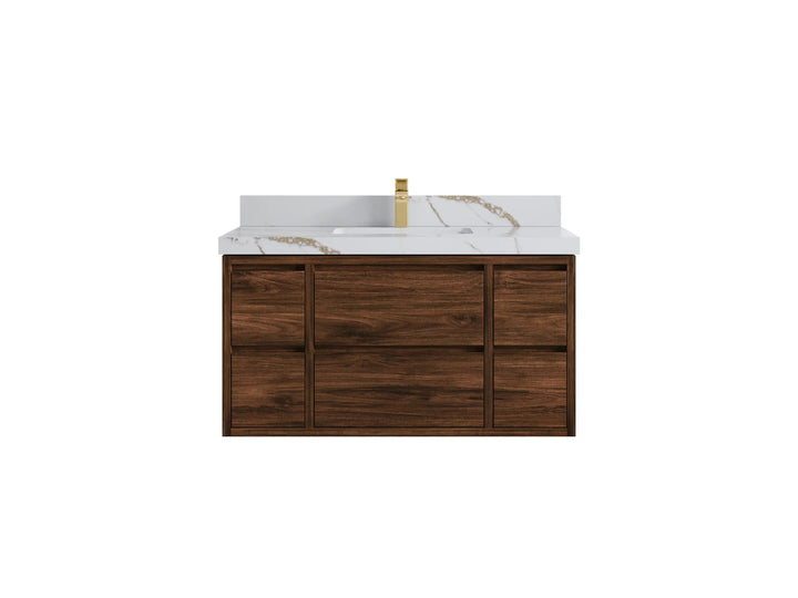 Madison Floating Teak 42 in. W x 22 in. D Single Sink Bathroom Vanity - photo 26