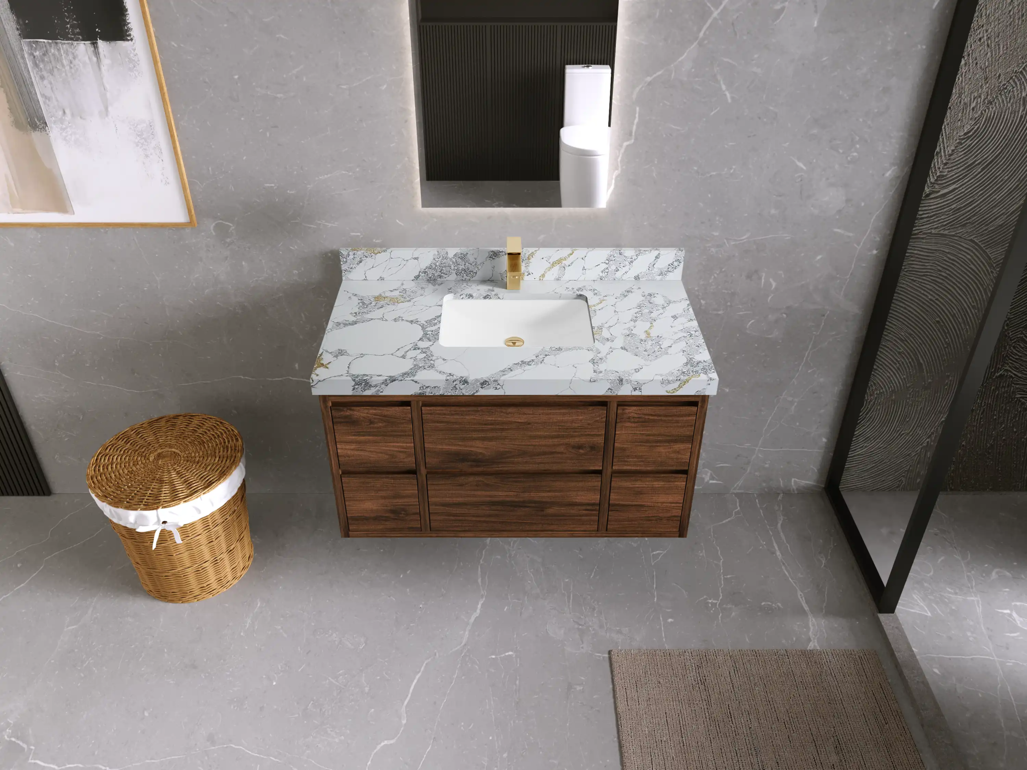 Madison Floating Teak 42 in. W x 22 in. D Single Sink Bathroom Vanity - Willow Bath and Vanity