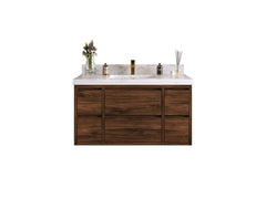 Madison Floating Teak 42 in. W x 22 in. D Single Sink Bathroom Vanity - photo 1