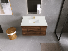 Madison Floating Teak 42 in. W x 22 in. D Single Sink Bathroom Vanity - photo 21