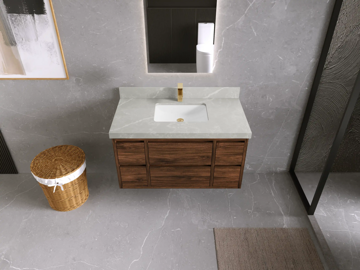 Madison Floating Teak 42 in. W x 22 in. D Single Sink Bathroom Vanity - photo 47