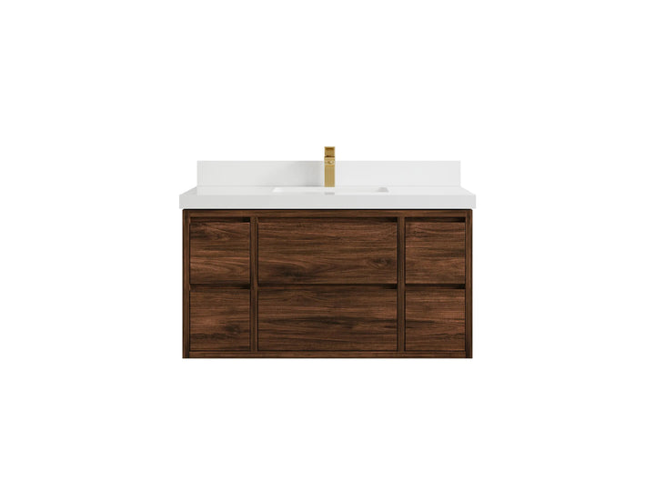 Madison Floating Teak 42 in. W x 22 in. D Single Sink Bathroom Vanity - photo 22