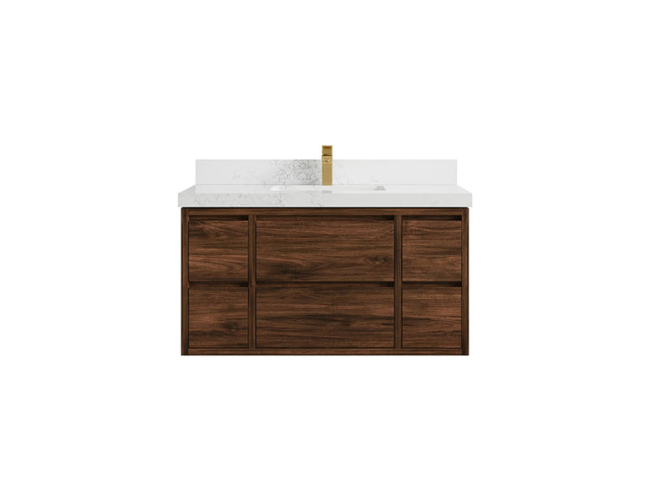 Madison Floating Teak 42 in. W x 22 in. D Single Sink Bathroom Vanity - photo 46