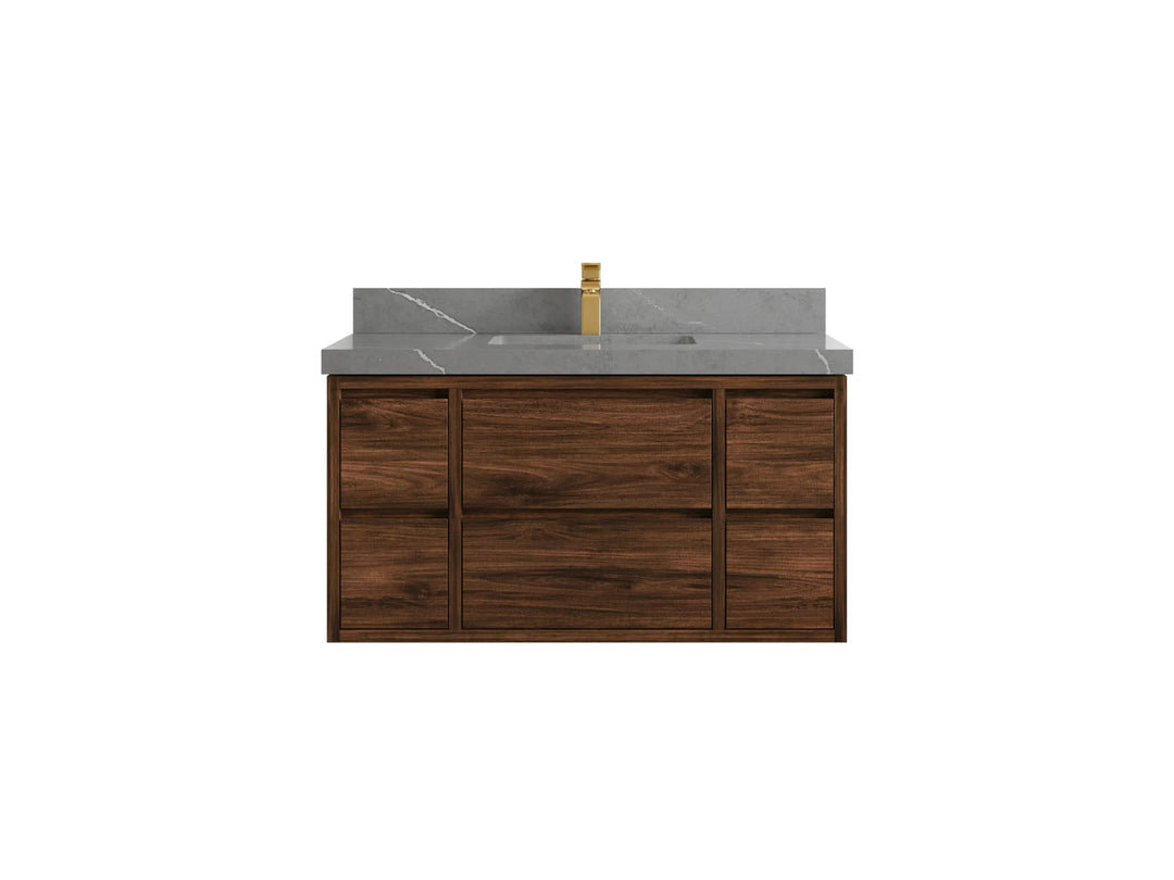Madison Floating Teak 42 in. W x 22 in. D Single Sink Bathroom Vanity - Willow Bath and Vanity