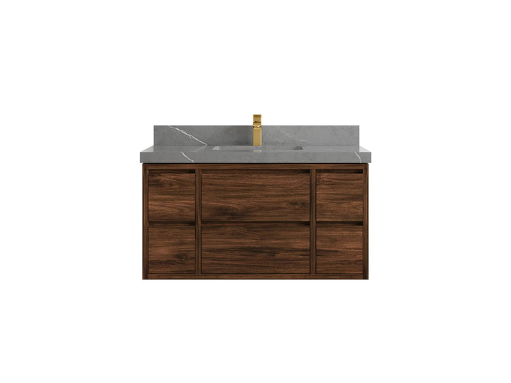 Madison Floating Teak 42 in. W x 22 in. D Single Sink Bathroom Vanity - photo 50