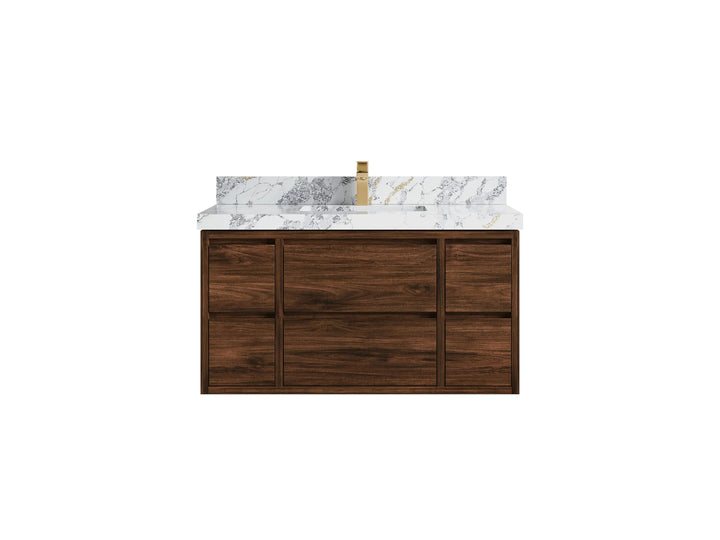 Madison Floating Teak 42 in. W x 22 in. D Single Sink Bathroom Vanity - photo 32