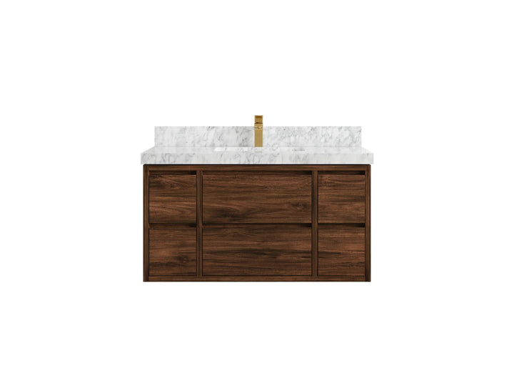 Madison Floating Teak 42 in. W x 22 in. D Single Sink Bathroom Vanity - photo 36